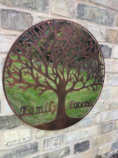 "Large 50cm Mirrored Wall Art Bronze Tree Of Life " - image 1