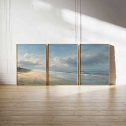 Coastal Beach Poster Set Of 3 Sandy Shore Ocean Wall Art - thumbnail 3
