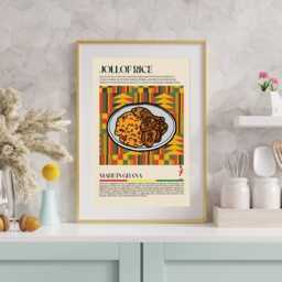 Ghanian Jollof Rice Print, Ghana, African Food, Kitchen Print, Retro Poster, Wall Art, Restaurant West Africa, Cafe Decor - thumbnail 2