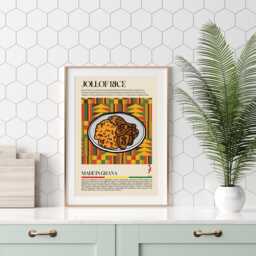 Ghanian Jollof Rice Print, Ghana, African Food, Kitchen Print, Retro Poster, Wall Art, Restaurant West Africa, Cafe Decor - thumbnail 3