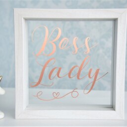 Boss Lady. Motivational Quote Frame. Office Decor. Strong Woman Gift. Personalised Rose Gold White. Birthday Sign Christmas Present Ornament - thumbnail 3