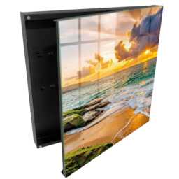 Sunset Wall Mounted Key Cabinet, Orange Box For Wall, Photographic Landscapes, Nature Lovers