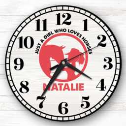 Horse Girl Children's Personalised Gift For Kid's Bedroom Clock - Kids Clock, , Custom Wall