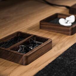 Two Chambers Wooden Organizer/Office Desk Accessories For Women&men Catchall For Jewelry, Keys Catch All Tray Gift - thumbnail 3