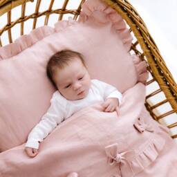 Linen Baby Bedding Set - Blush Pink Toddler - thumbnail 2