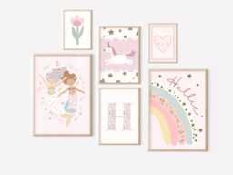 Set Of Pretty Fairytale & Mermaid Gallery Wall Prints For A Playroom, Girls Bedroom Or Nursery - Prints Only, Unframed - thumbnail 1