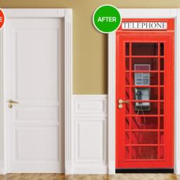 Door/Wall Fridge Sticker - London Phone, Phonebox. Peel & Stick Removable Decal, Mural, Skin, Cover, Wrap, Backdrop, Poster - thumbnail 2