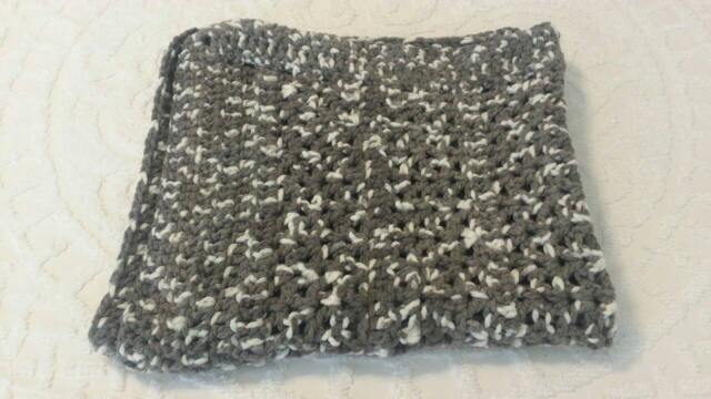 Crocheted Wool Lapghan Gray & White Baby Blanket - image 1