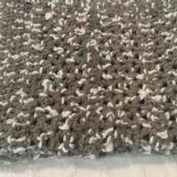 Crocheted Wool Lapghan Gray & White Baby Blanket - thumbnail 3