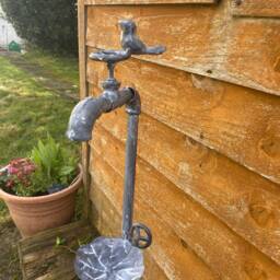 Steel Tap Bird Feeder Garden Stake Decorative Wild Bath Outdoor Decor - thumbnail 2