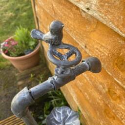Steel Tap Bird Feeder Garden Stake Decorative Wild Bath Outdoor Decor - thumbnail 3