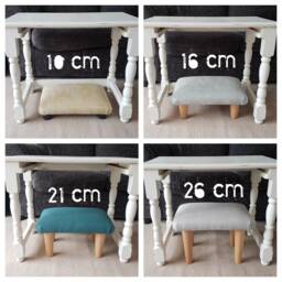 Handmade Ottoman Foot Stool Solid Wood Footrest, Home Office Decor. Sd - thumbnail 2