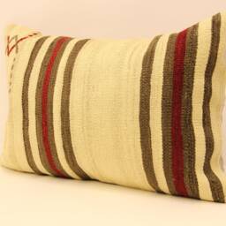 Kilim Pillow 16x24 Anatolian Kelim Cover Turkish Lumbar Home Design Cushion Art Deco Interior Design Boho 4Kaf-73 - thumbnail 3