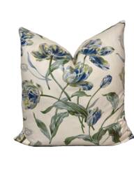 Colefax & Fowler Primavera Blue/Green Cushion Cover Pillow Double Sided - thumbnail 1