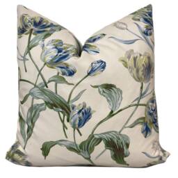 Colefax & Fowler Primavera Blue/Green Cushion Cover Pillow Double Sided - thumbnail 2