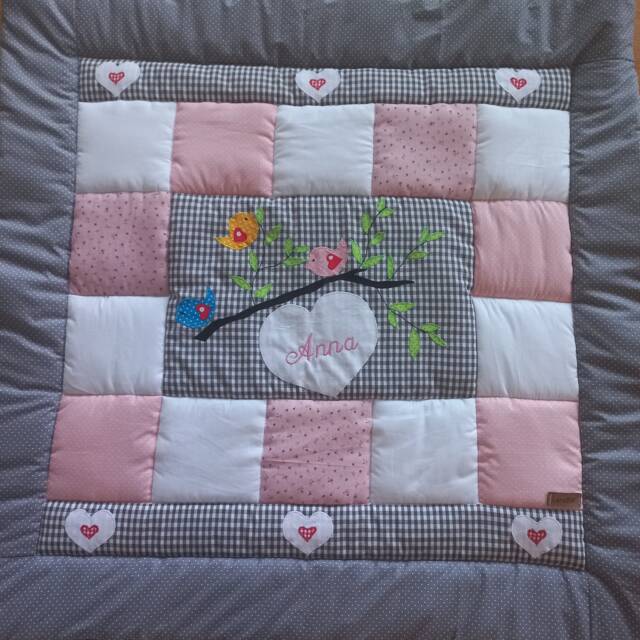 Baby Blanket, Quilt, Patchwork Crawling Children's Blanket Birds Immediately Delivered