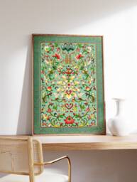 Chinese Vintage Art Print, Traditional Art, Retro Oriental Colourful Floral, Gift Idea, A1/A2/A3/A4 - thumbnail 1