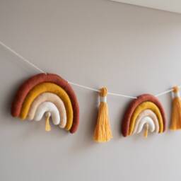 Felt Garland Rainbow, Rainbow Wall Hanging, Tassel Garland, Nursery Decor - thumbnail 4
