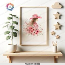 Pink Cowgirl Nursery Wall Art - Set Of 3 Posters - Western Girl Room Decor Boho Country Cow Gift Kids Girls Bedroom Prints Baby - thumbnail 3