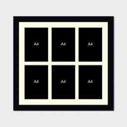 Large Multi Photo Frame To Hold 6 A4 Certificates/Prints in A 33mm Black Wood - thumbnail 2