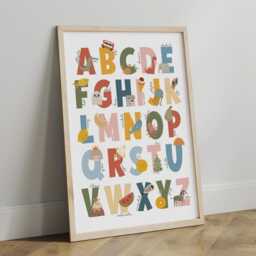 Set Of 6 Educational Prints in Bright Colours, Feelings, Shapes Print, Counting To 100, Alphabet & Numbers, Neutral Playroom Classroom - thumbnail 3