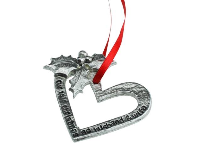 20 Year Anniversary Christmas Tree Ornament - Reads Our 20Th As Husband & Wife - image 1