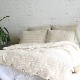 Natural Linen Duvet Cover - Washed Fabric Comforter Quilt For Queen, King, Twin Or Custom Sizes 1 - thumbnail 4