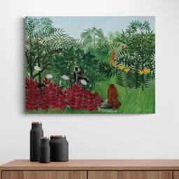 Henri Rousseau Tropical Monkeys Art Print - Wrapped Canvas, Rolled Photo - thumbnail 2