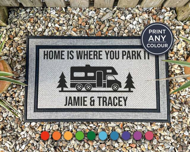 Personalized Camping Doormat - Custom Rv Door Mat All Weather Coir Welcome For A Campsite Gift - image 1