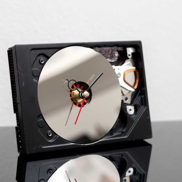 Hard Drive Clock, Computer Geek Gift, It Corporate Or Company Recycled Parts Desk Decor - image 1