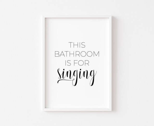 Bathroom Prints - Wall Art Funny Print This Is For Singing Decor Home - image 1