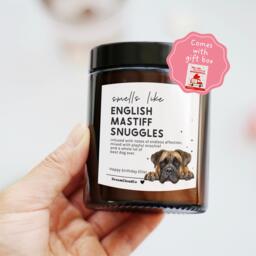 English Mastiff Birthday Gift For Her Mum Friends Dog Lovers Walker - Pet Memorial Candle Sympathy Bereavement Loss - thumbnail 1