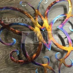 Celtic Butterfly Metal Wall Art Hand-Painted Indoor Outdoor Sculpture - thumbnail 4