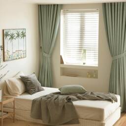Sage Green Blackout Curtains Heavy Weight Room Darkening Panel Set - thumbnail 2