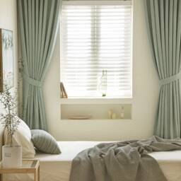 Sage Green Blackout Curtains Heavy Weight Room Darkening Panel Set - thumbnail 3