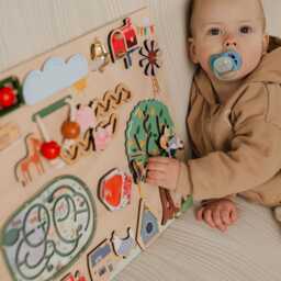Farm Animals Busy Board Montessori Sensory Toy For Toddler - thumbnail 1