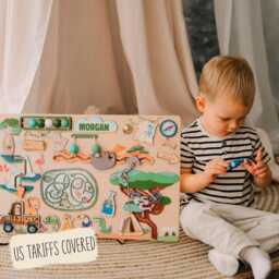 Farm Animals Busy Board Montessori Sensory Toy For Toddler - thumbnail 2