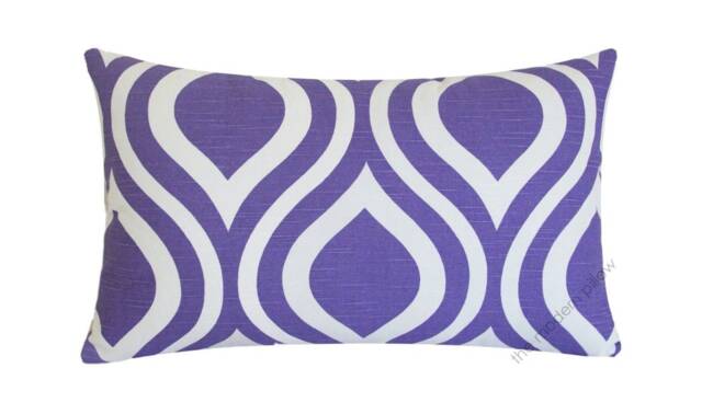 Lavender Purple & White Thistle Decorative Throw Pillow Cover/Case Cushion 12x20 - image 1
