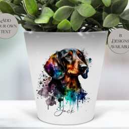Personalised Dachshund Plant Pot - Dog Pen Storage/Makeup Brushes Holder Memorial Keepsake - thumbnail 3