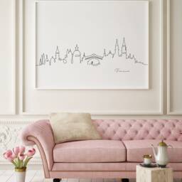 Venice Skyline Print, Line Art, Poster, Minimalist Wall City Skyscraper Fine Art Nordic Home Decor, Landmark - thumbnail 2