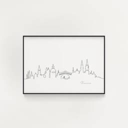 Venice Skyline Print, Line Art, Poster, Minimalist Wall City Skyscraper Fine Art Nordic Home Decor, Landmark - thumbnail 1