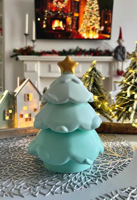 Christmas Tree Natural Scented Candle Soy Wax Gift Jesmonite Jar Handmade - image 1
