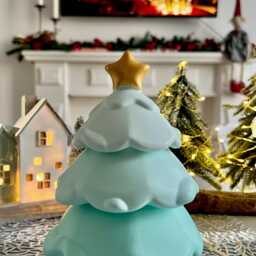 Christmas Tree Natural Scented Candle Soy Wax Gift Jesmonite Jar Handmade - thumbnail 2