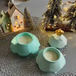 Christmas Tree Natural Scented Candle Soy Wax Gift Jesmonite Jar Handmade - thumbnail 3