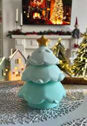 Christmas Tree Natural Scented Candle Soy Wax Gift Jesmonite Jar Handmade - thumbnail 1
