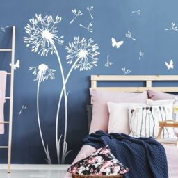 Wall Sticker Dandelion With Flying Seeds & Butterflies Up To 200 cm High Wall Decal Decor W302