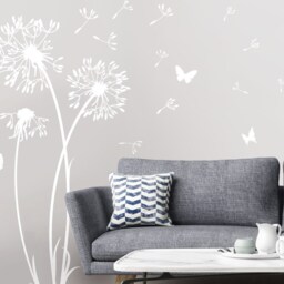 Wall Sticker Dandelion With Flying Seeds & Butterflies Up To 200 cm High Wall Decal Decor W302 - thumbnail 2