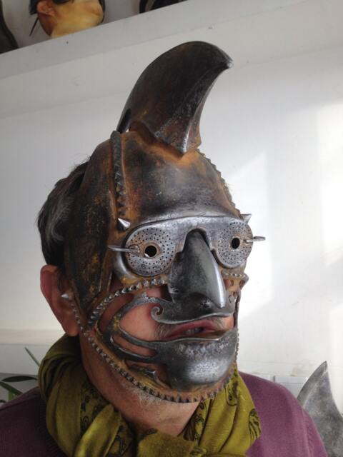 Metallic Silver Steampunk Mask Burning Man Costume, Masquerade Mask - image 1