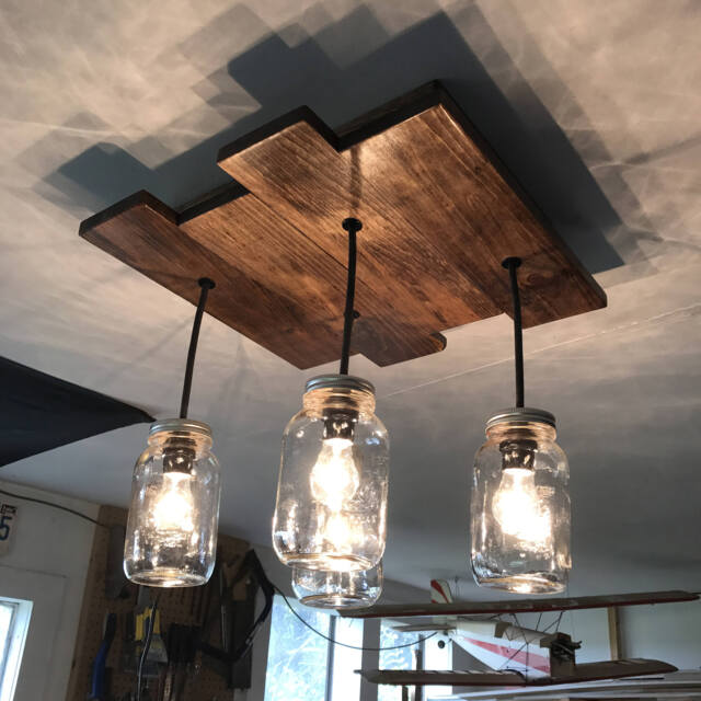 Mason Jar Slat Chandelier - image 1