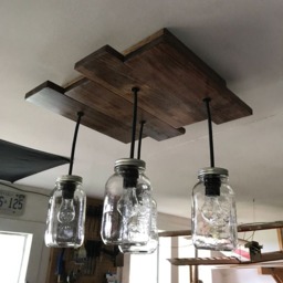 Mason Jar Slat Chandelier - thumbnail 2